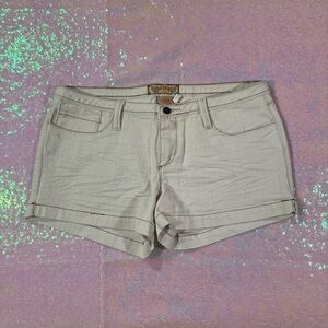 YMI Jeans Low-Rise Off-White & Brown Mini Shorts (11) ★彡